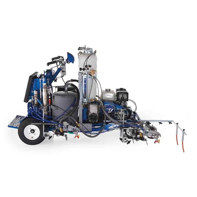 Graco LineLazer V 250DC HP Reflective Series Self-Propelled Gas Hydraulic Airless Line Striper, 3 Auto Guns, 2 Tanks