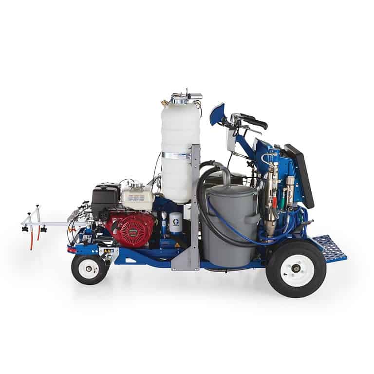 Graco LineLazer V 250DC HP Reflective Series Self-Propelled Gas Hydraulic Airless Line Striper, 3 Auto Guns, 2 Tanks