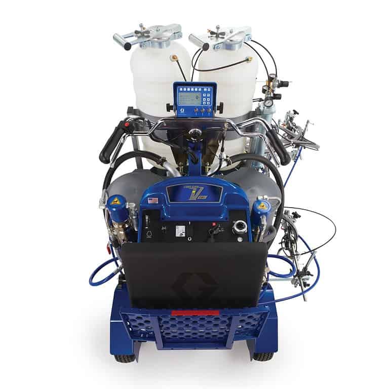 Graco LineLazer V 250DC HP Reflective Series Self-Propelled Gas Hydraulic Airless Line Striper, 3 Auto Guns, 2 Tanks