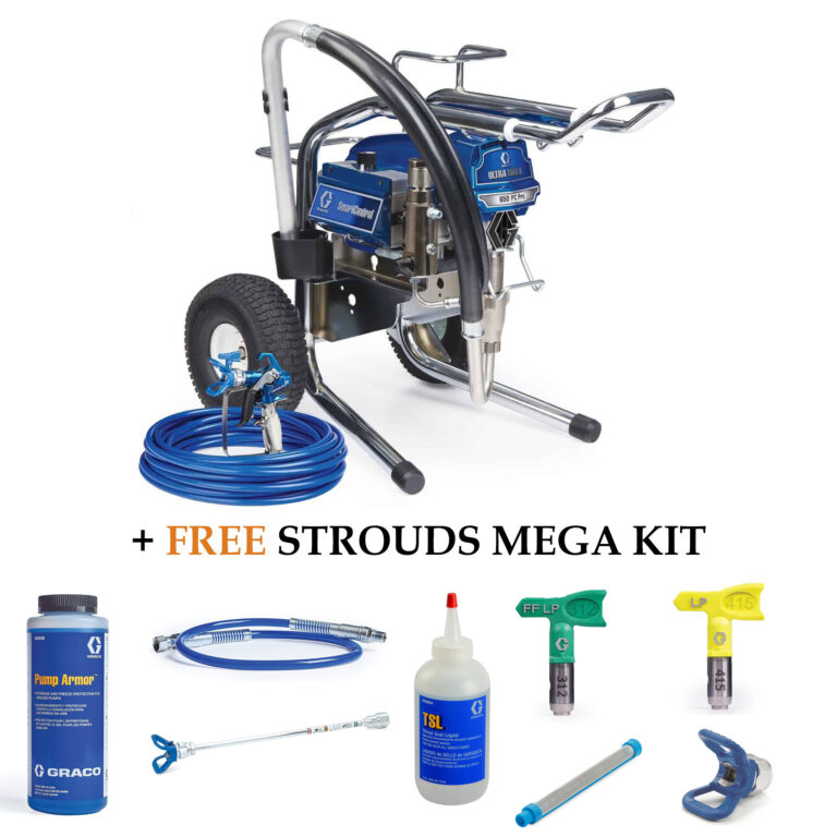 Graco 650PC Pro Sprayer, Ultra Max II, Electric Airless Lo-Boy with Strouds Mega Kit Promotion