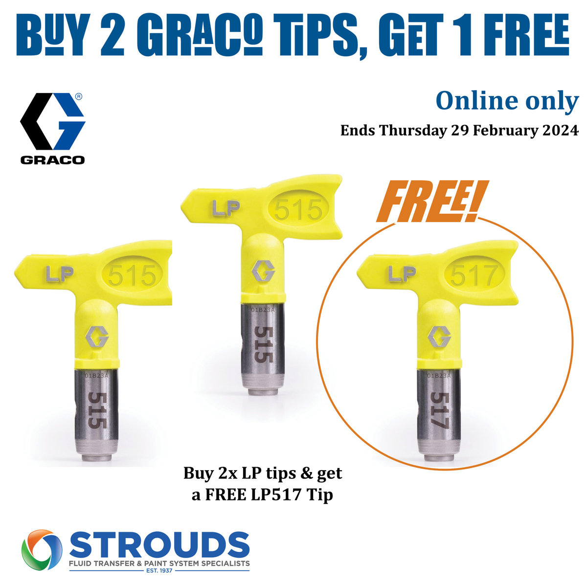 Smart Spray Solutions Graco LP Yellow RAC Tips