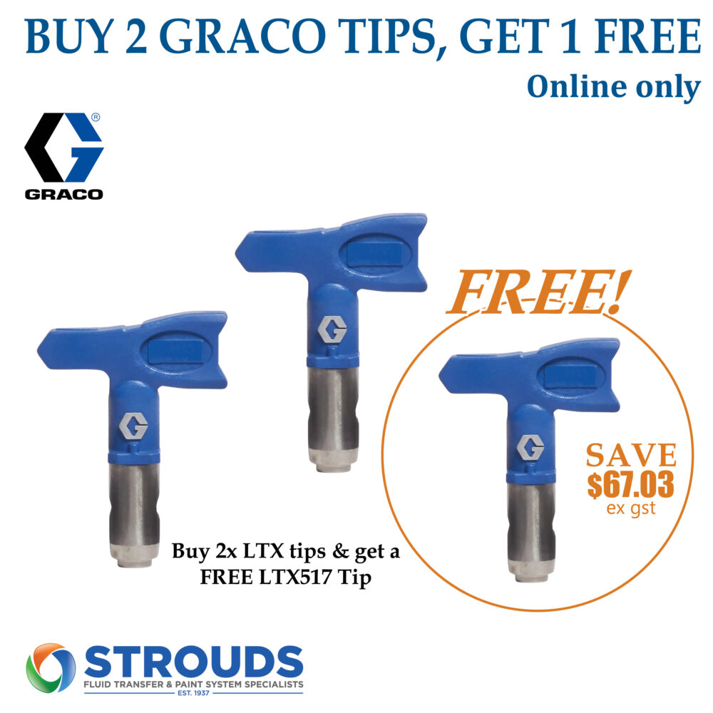 Buy 2 x Graco LTX Tips online & Get a FREE Graco LTX517 Tip!